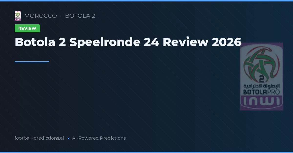 Botola 2 Speelronde 24 Review 2026