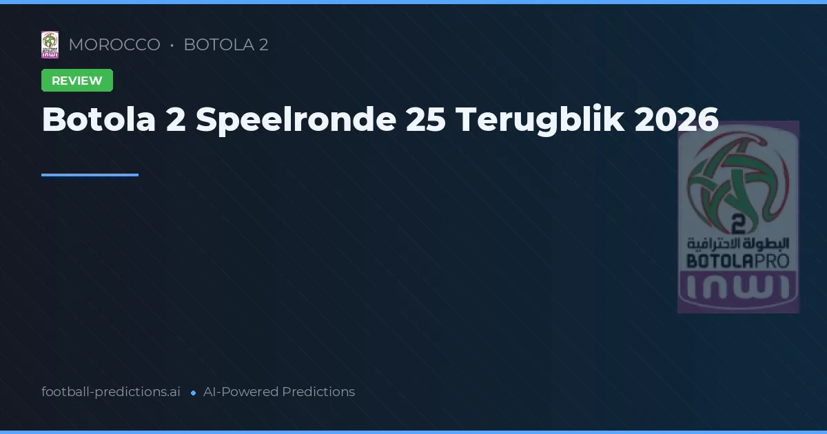 Botola 2 Speelronde 25 Terugblik 2026