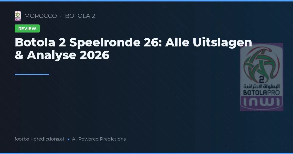 Botola 2 Speelronde 26: Alle Uitslagen & Analyse 2026