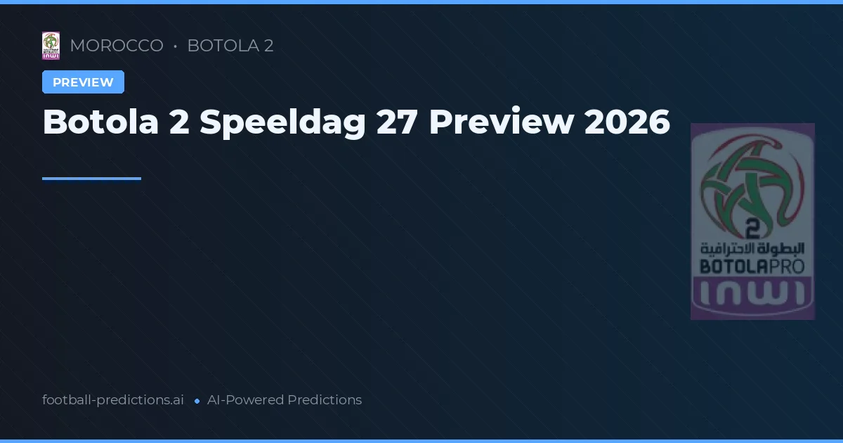 Botola 2 Speeldag 27 Preview 2026