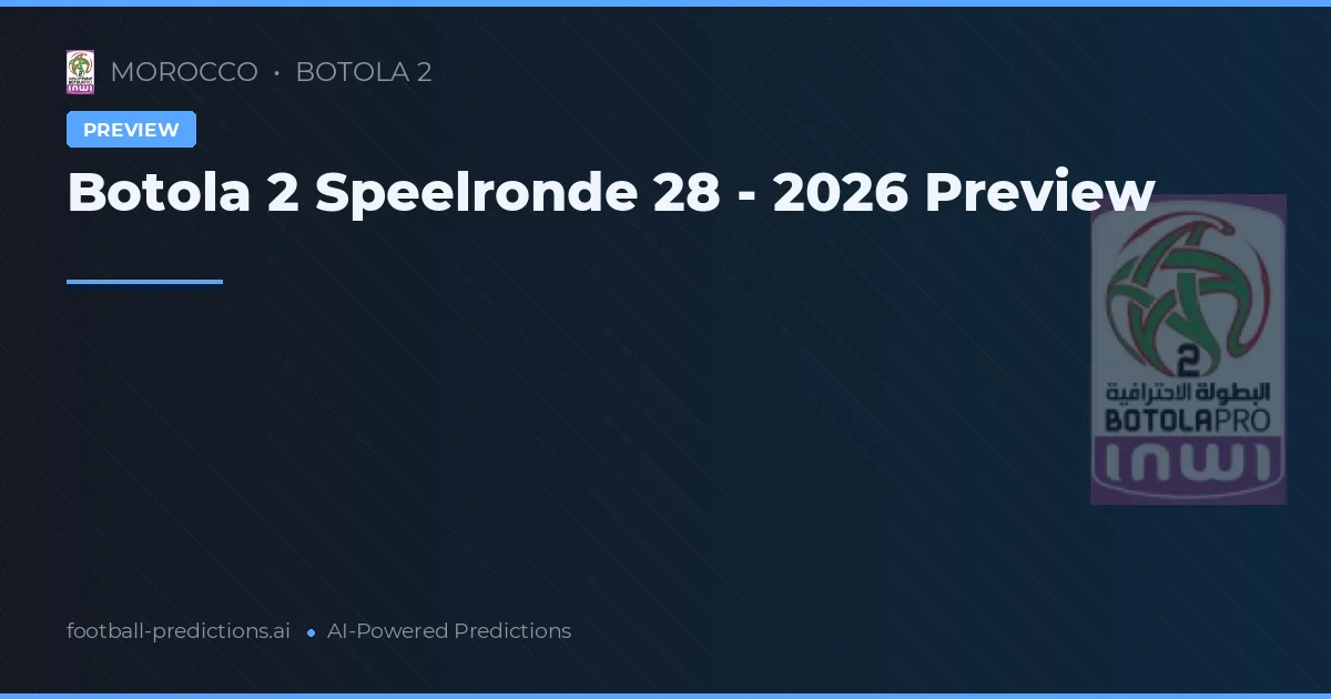 Botola 2 Speelronde 28 - 2026 Preview