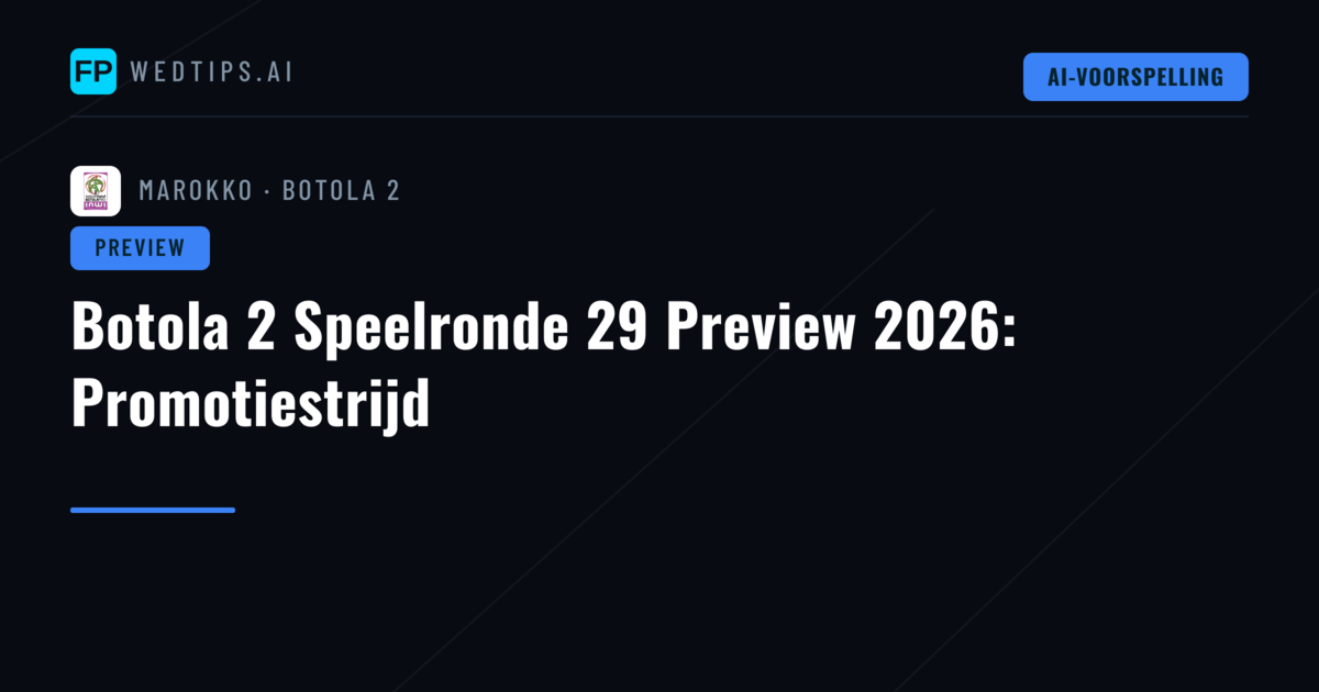 Botola 2 Speelronde 29 Preview 2026: Promotiestrijd