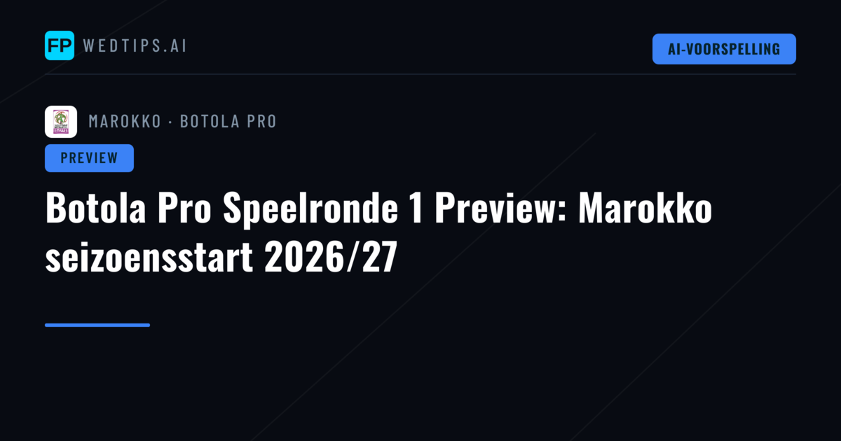 Botola Pro Speelronde 1 Preview: Marokko seizoensstart 2026/27