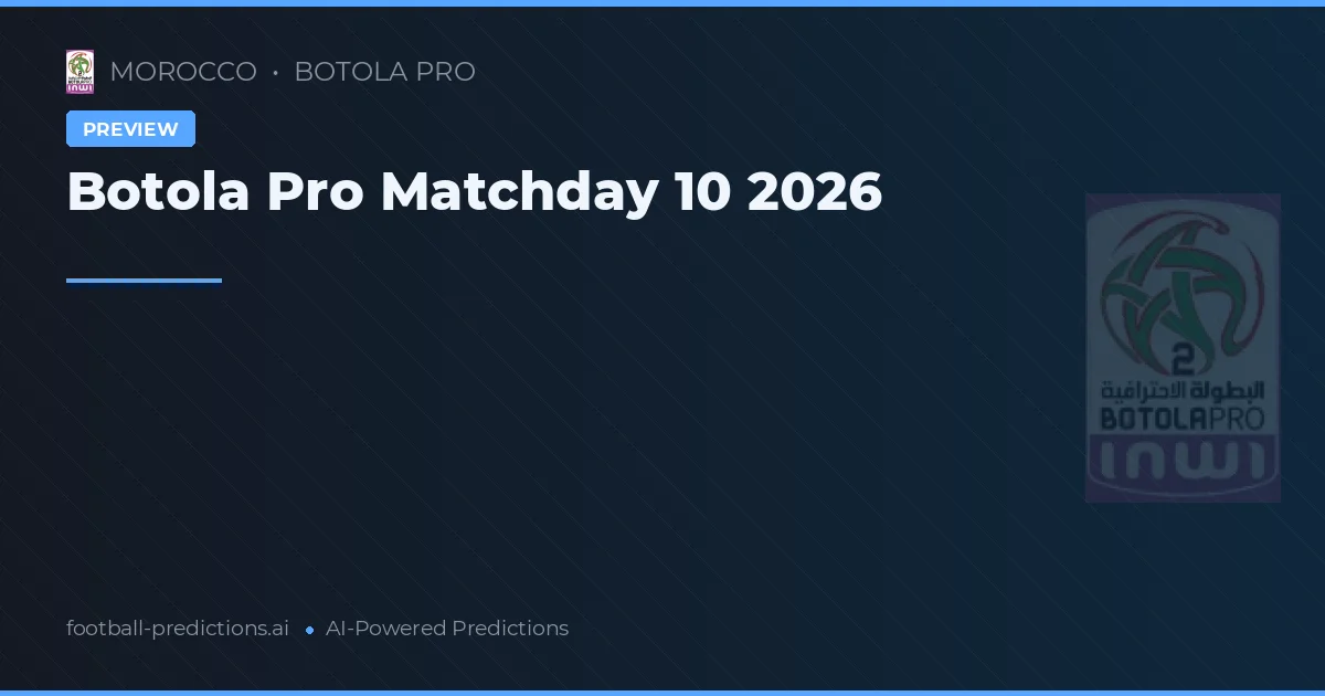 Botola Pro Matchday 10 2026