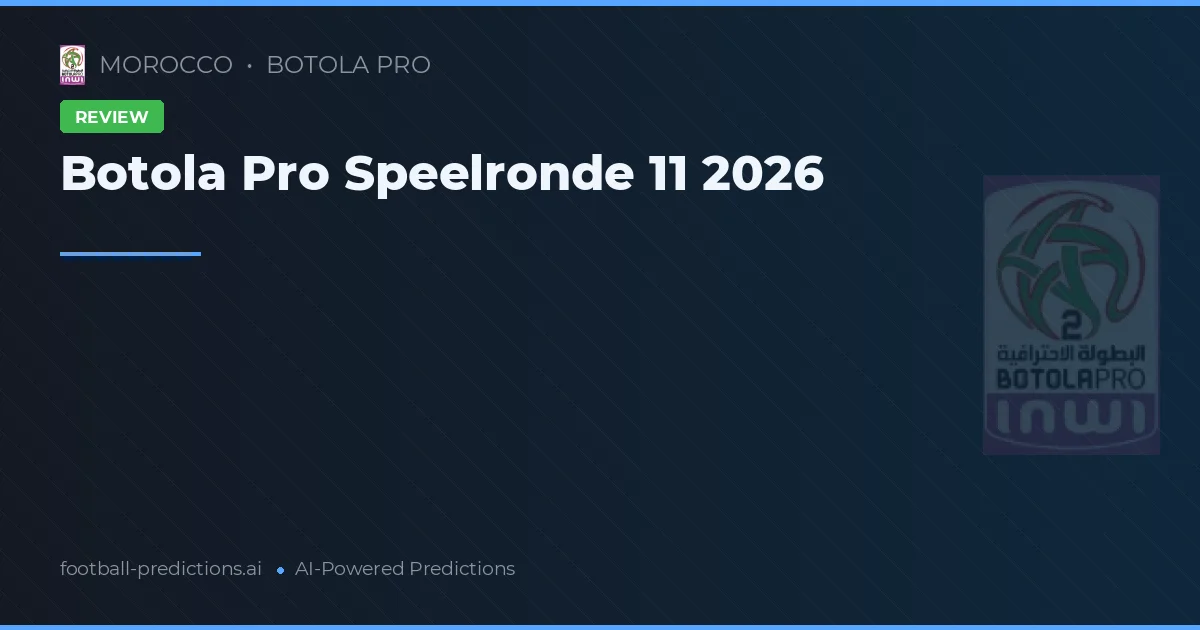 Botola Pro Speelronde 11 2026