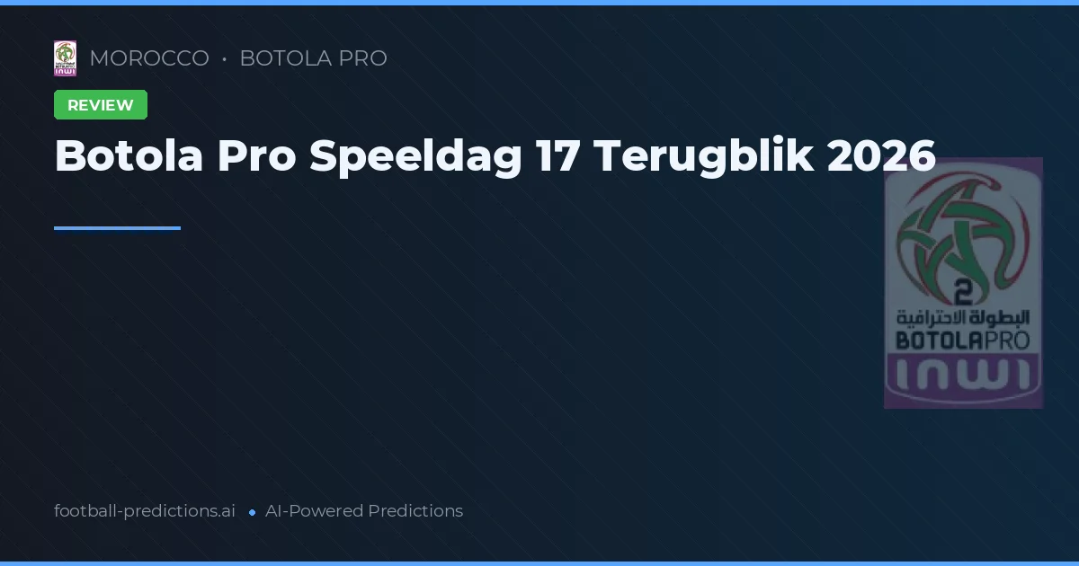 Botola Pro Speeldag 17 Terugblik 2026