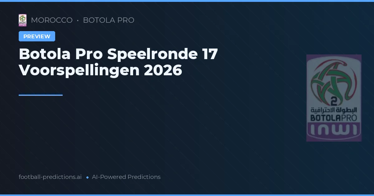 Botola Pro Speelronde 17 Voorspellingen 2026
