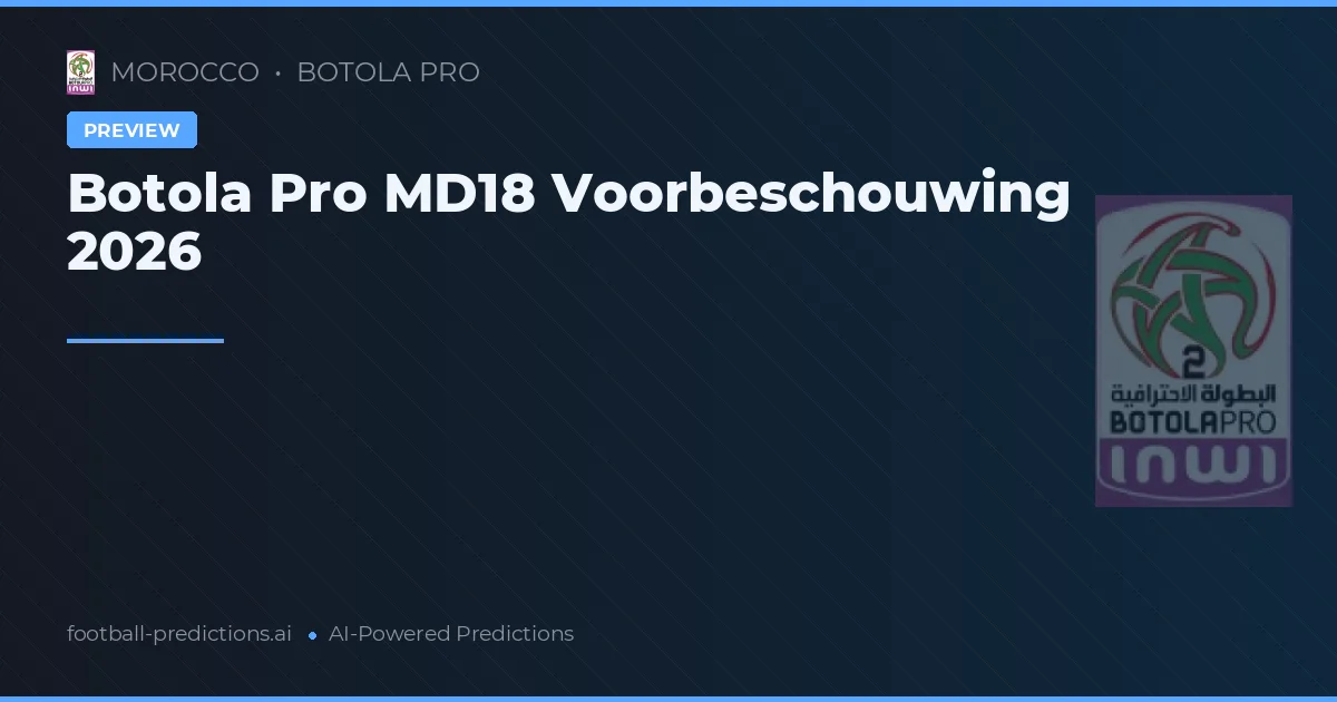 Botola Pro MD18 Voorbeschouwing 2026