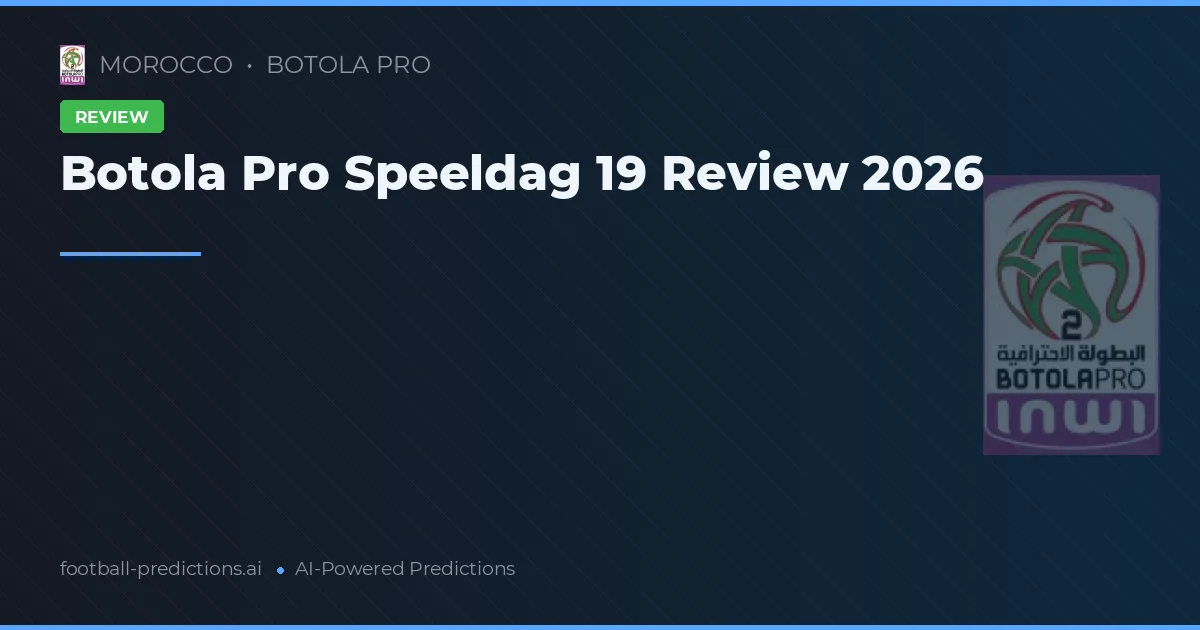Botola Pro Speeldag 19 Review 2026
