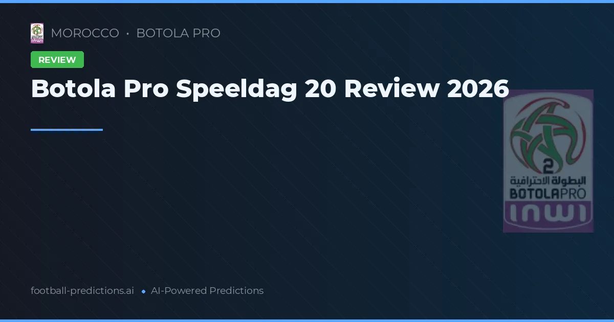 Botola Pro Speeldag 20 Review 2026