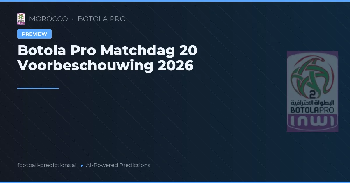 Botola Pro Matchdag 20 Voorbeschouwing 2026