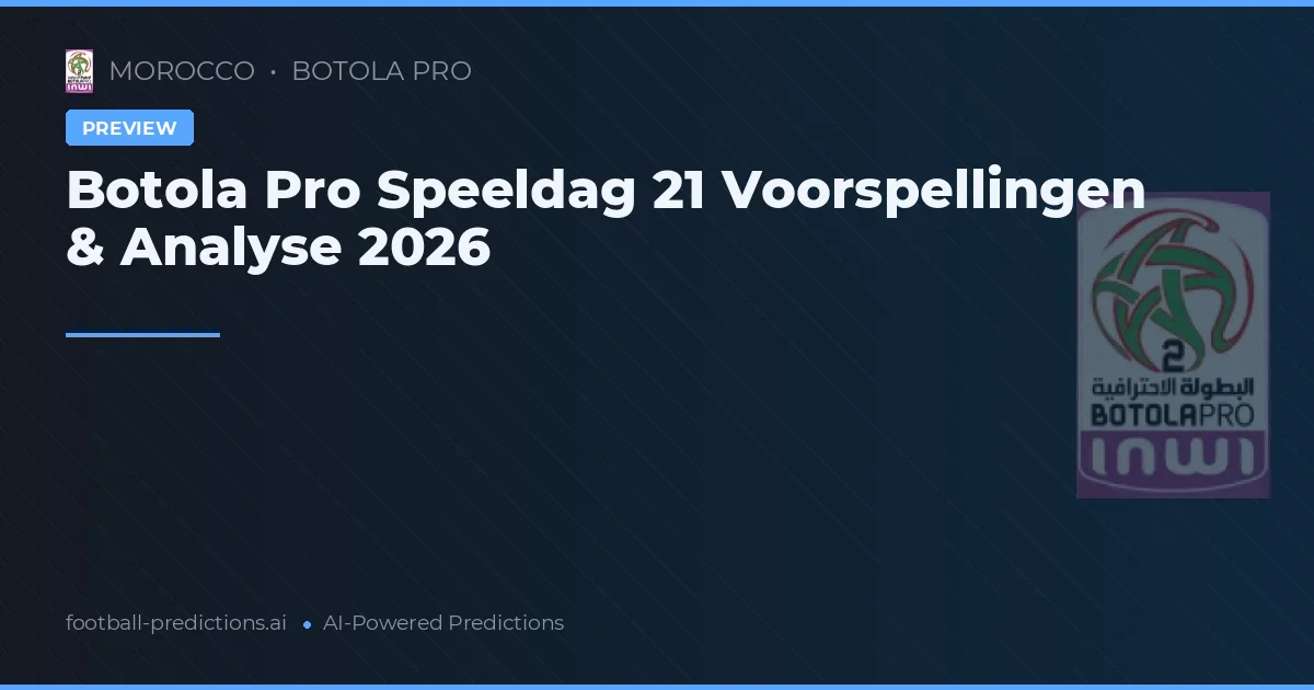 Botola Pro Speeldag 21 Voorspellingen & Analyse 2026