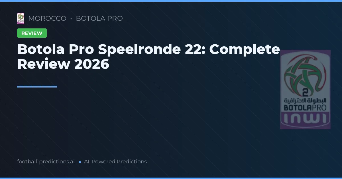 Botola Pro Speelronde 22: Complete Review 2026
