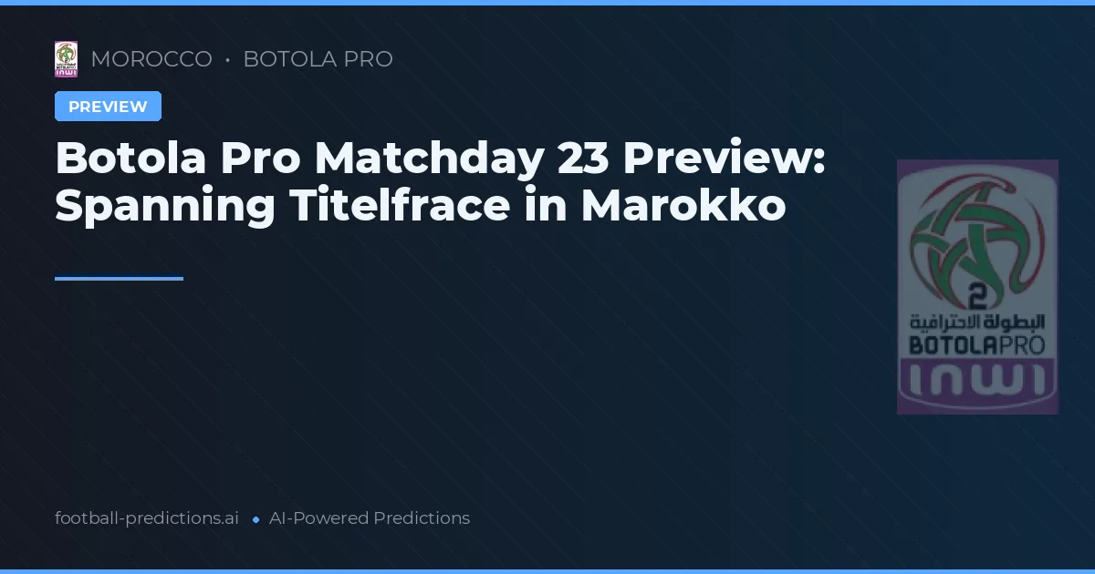 Botola Pro Matchday 23 Preview: Spanning Titelfrace in Marokko