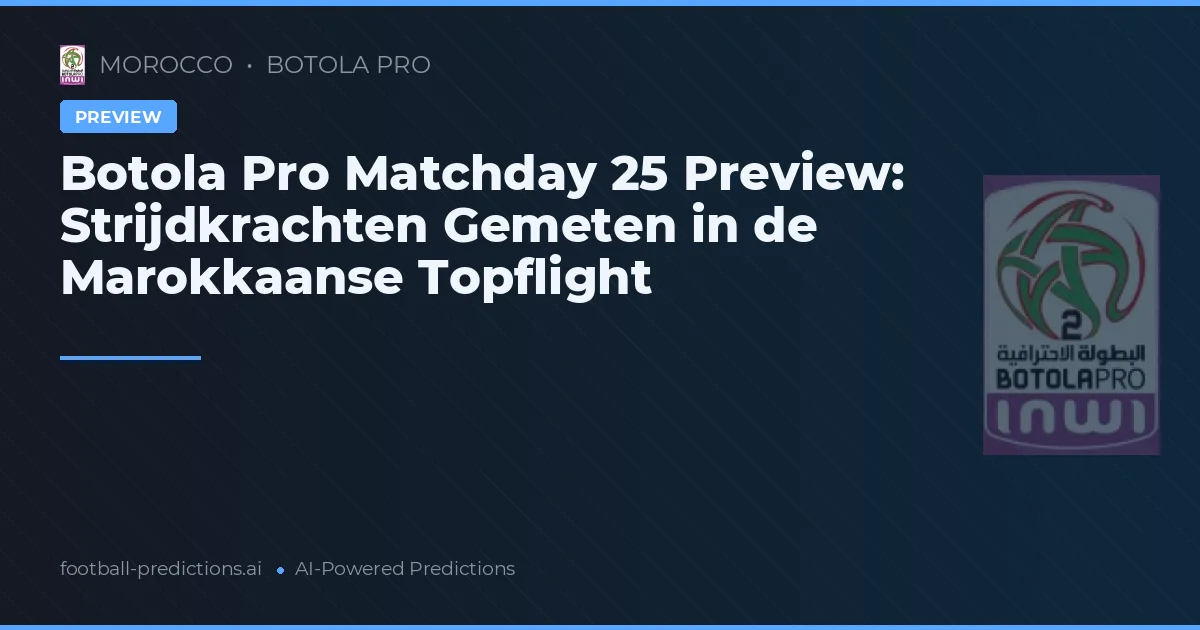Botola Pro Matchday 25 Preview: Strijdkrachten Gemeten in de Marokkaanse Topflight