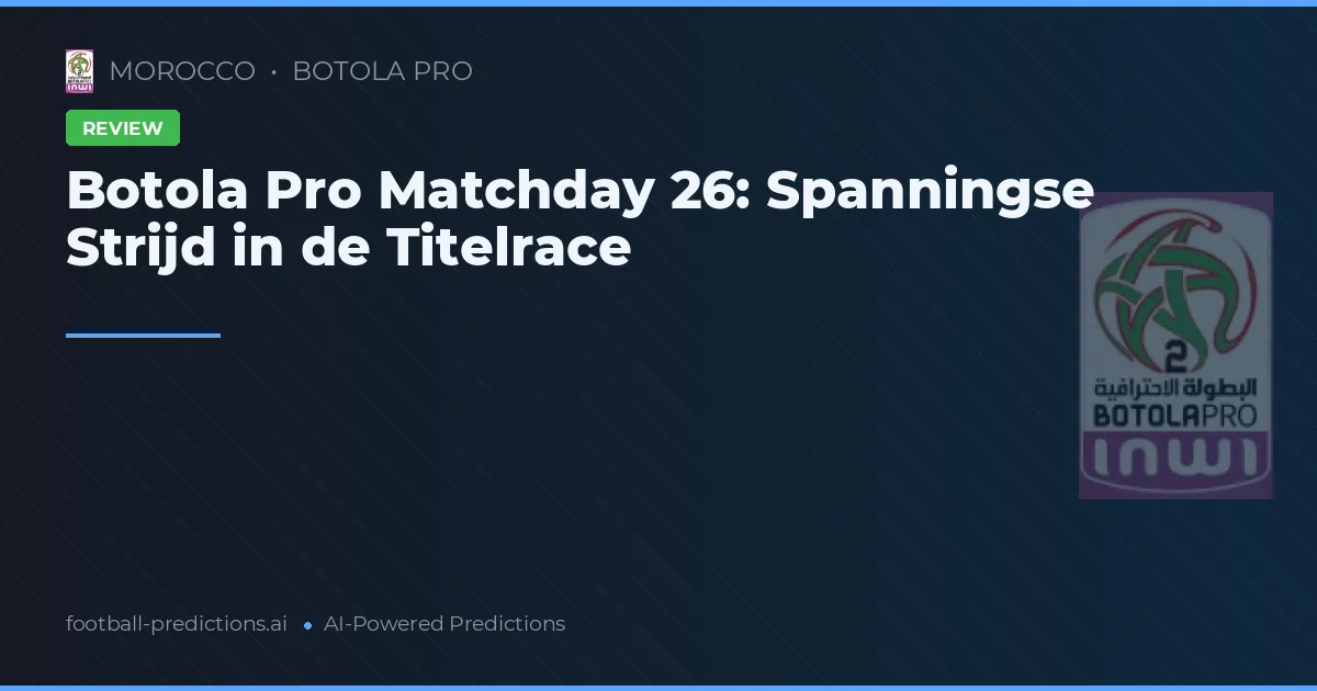 Botola Pro Matchday 26: Spanningse Strijd in de Titelrace