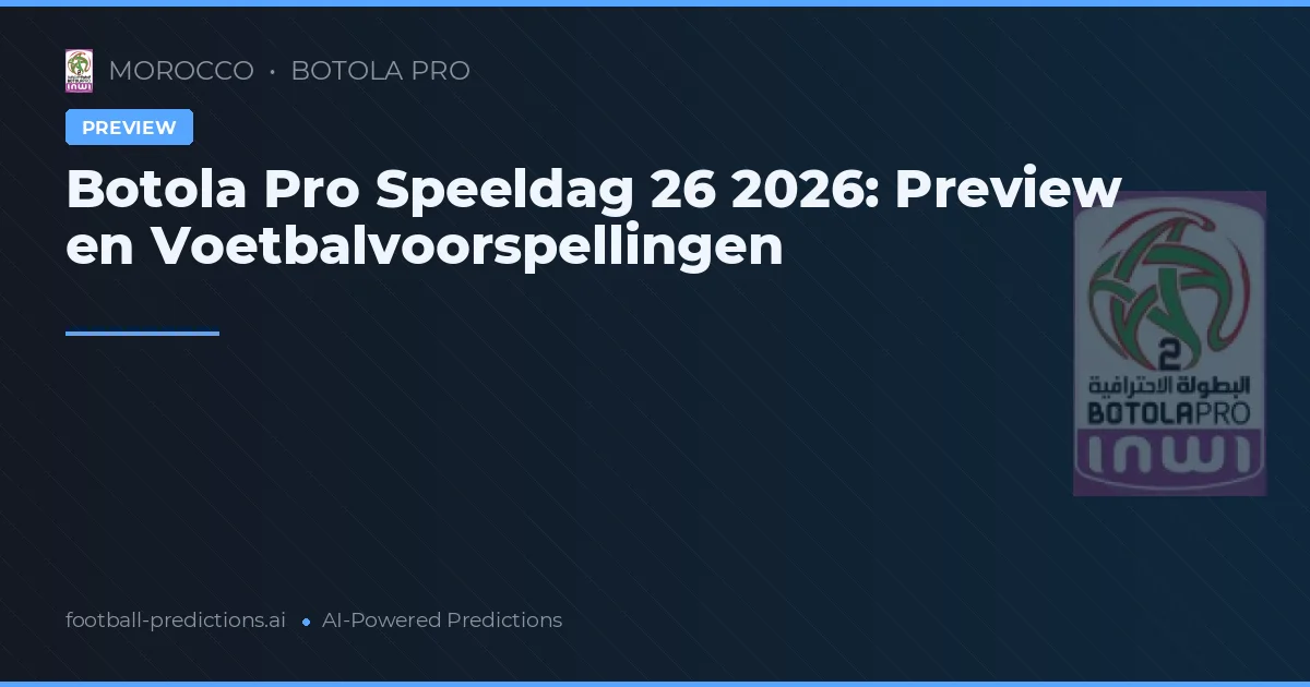 Botola Pro Speeldag 26 2026: Preview en Voetbalvoorspellingen
