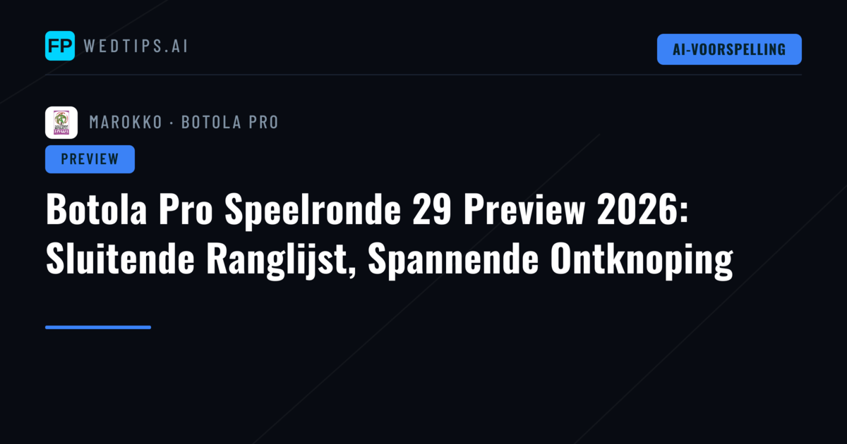 Botola Pro Speelronde 29 Preview 2026: Sluitende Ranglijst, Spannende Ontknoping