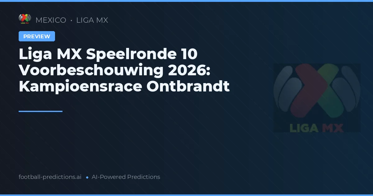 Liga MX Speelronde 10 Voorbeschouwing 2026: Kampioensrace Ontbrandt