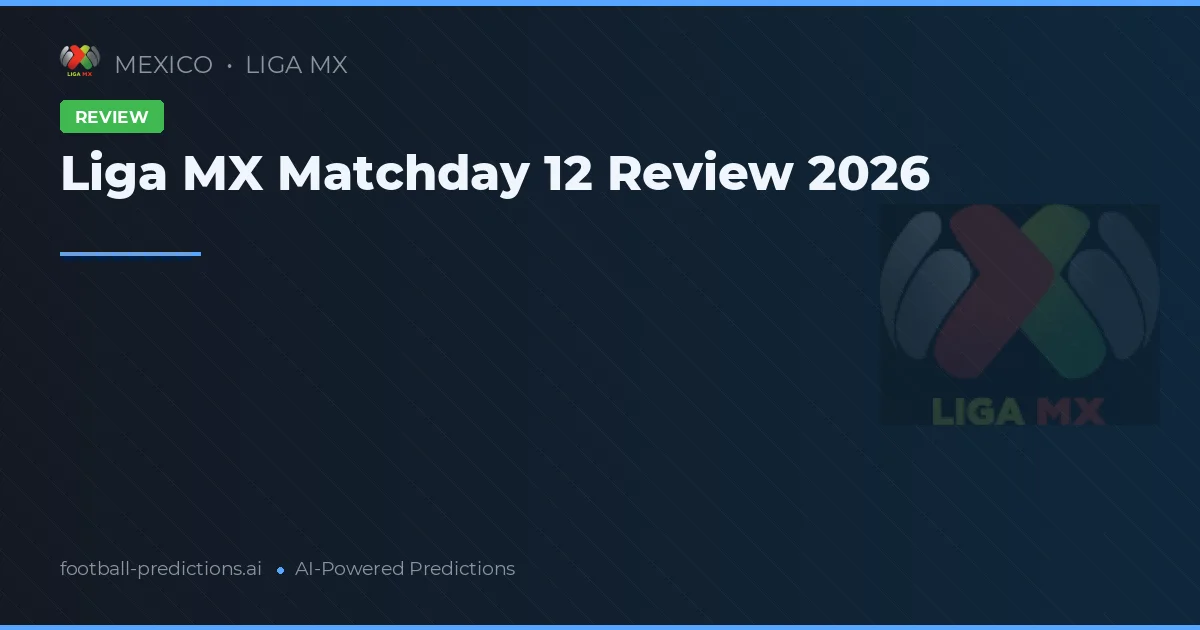 Liga MX Matchday 12 Review 2026