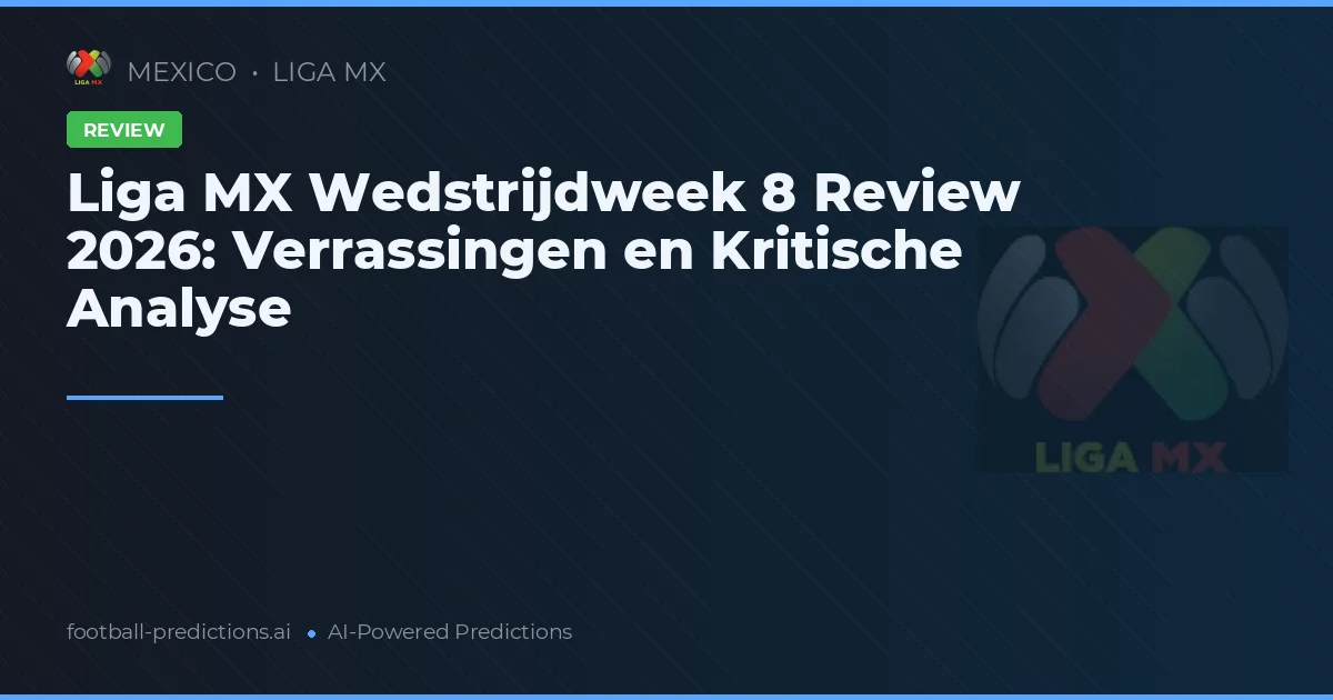 Liga MX Wedstrijdweek 8 Review 2026: Verrassingen en Kritische Analyse