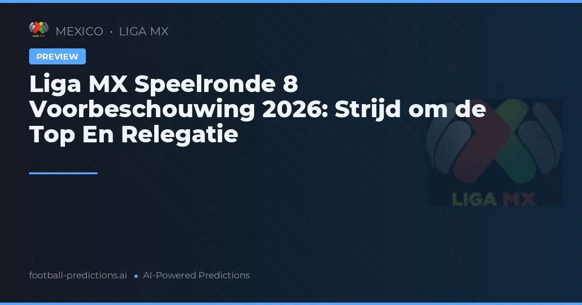 Liga MX Speelronde 8 Voorbeschouwing 2026: Strijd om de Top En Relegatie