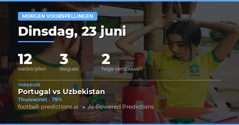 Statistische Achtergrond voor Dinsdag 23 Juni