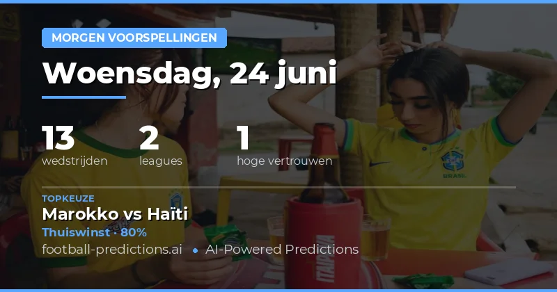 World Cup & Ligi kuu Bara: Woensdagse Wedstrijdmarkten