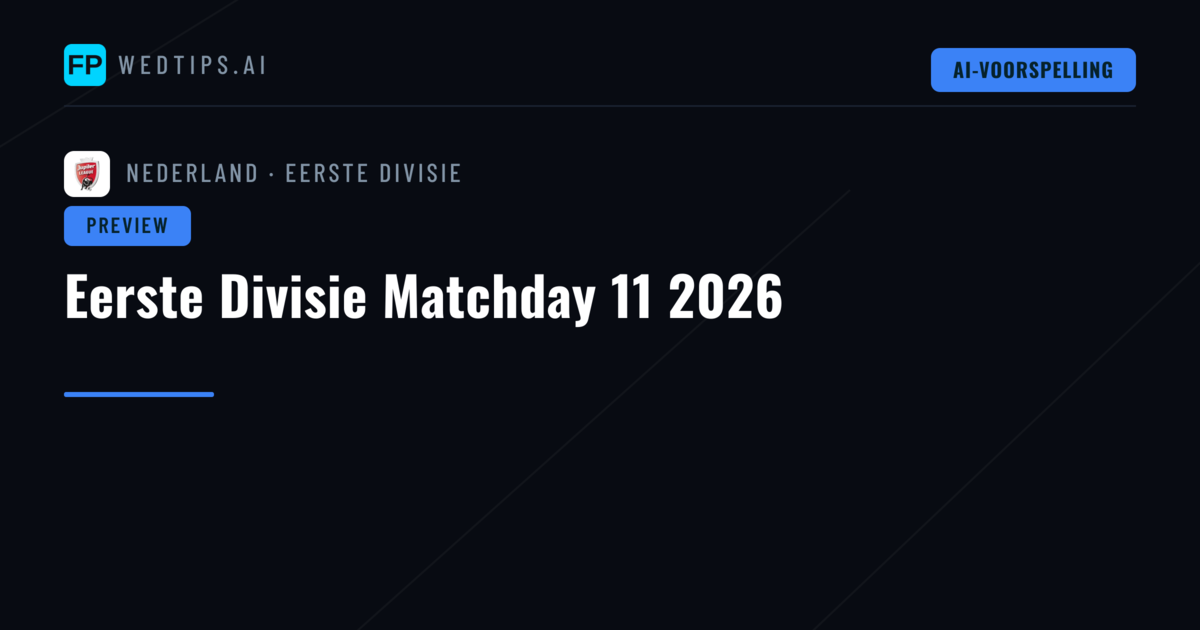Eerste Divisie Matchday 11 2026