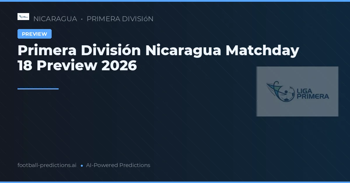 Primera División Nicaragua Matchday 18 Preview 2026