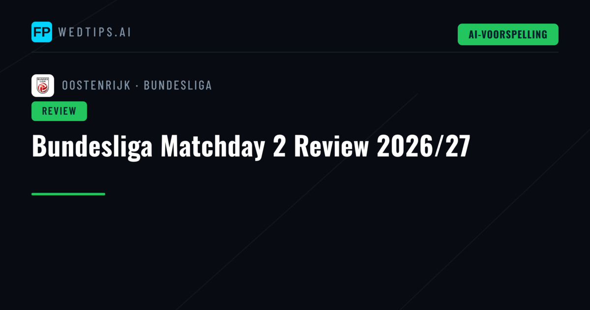 Bundesliga Matchday 2 Review 2026/27