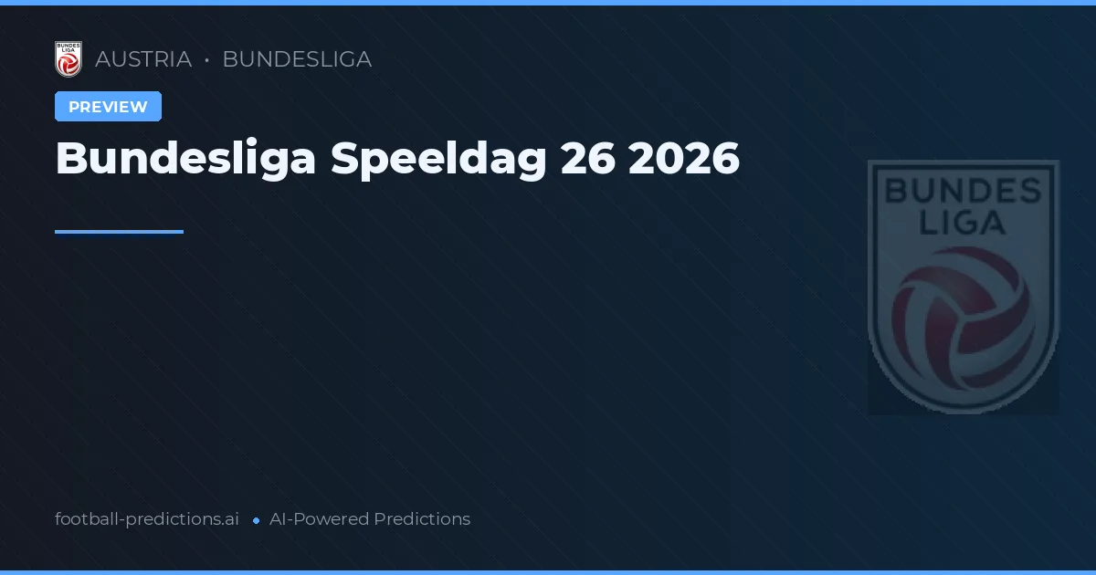 Bundesliga Speeldag 26 2026