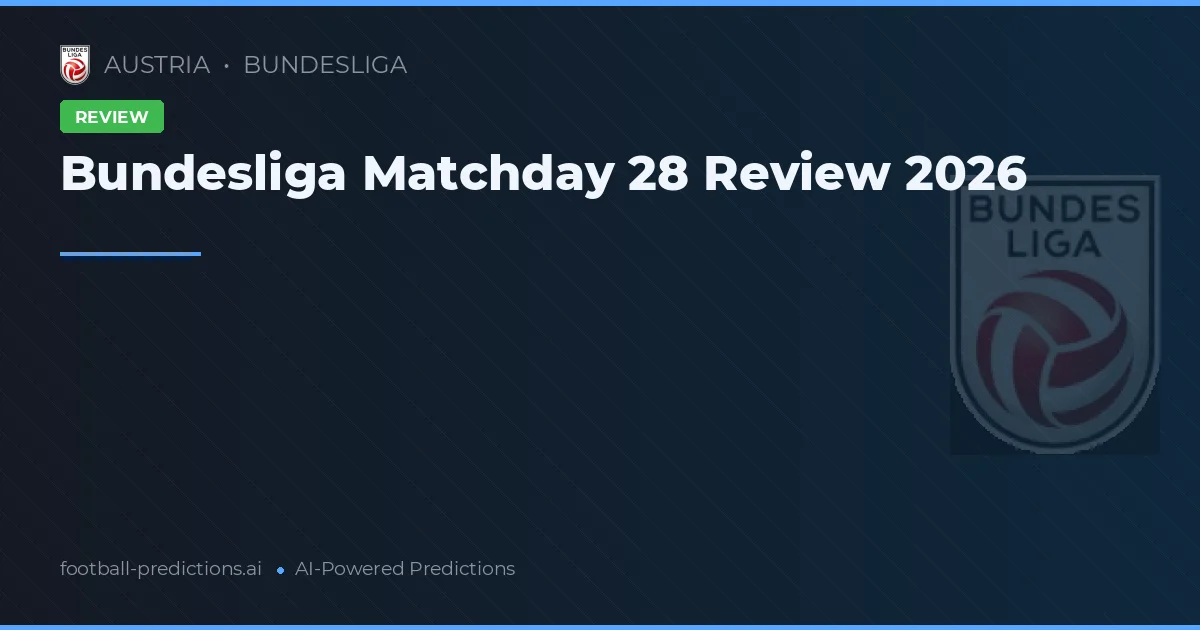 Bundesliga Matchday 28 Review 2026