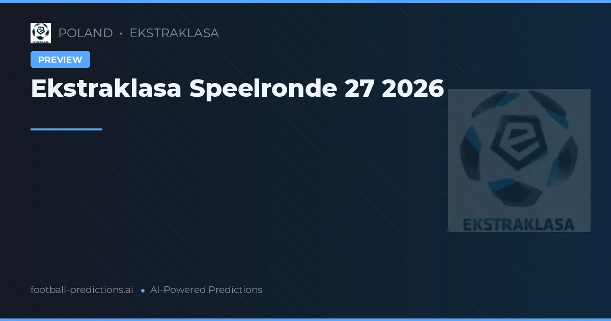 Ekstraklasa Speelronde 27 2026