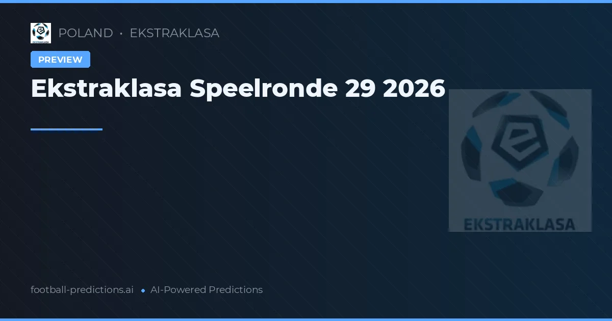 Ekstraklasa Speelronde 29 2026