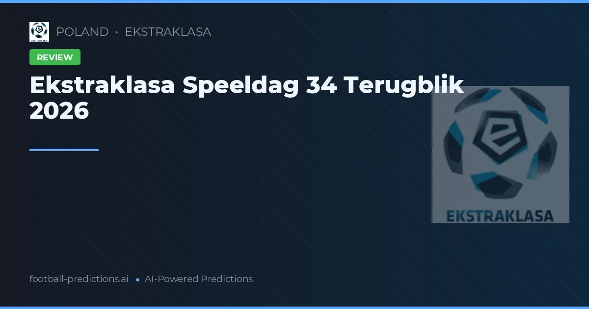 Ekstraklasa Speeldag 34 Terugblik 2026