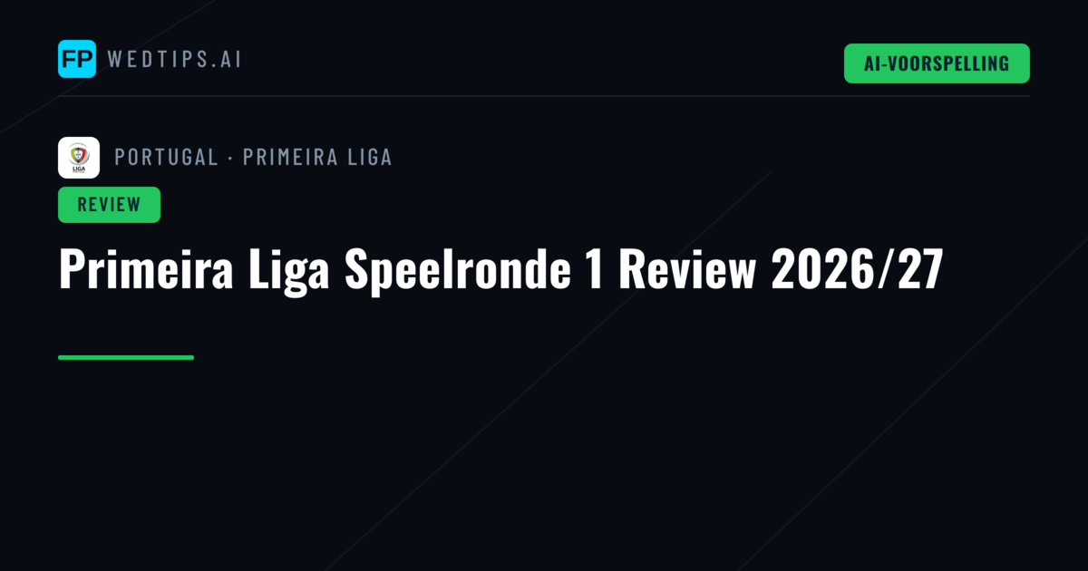 Primeira Liga Speelronde 1 Review 2026/27