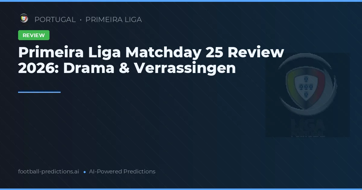 Primeira Liga Matchday 25 Review 2026: Drama & Verrassingen