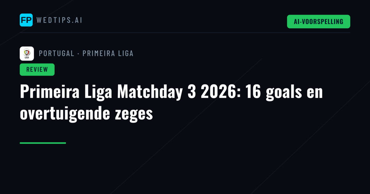 Primeira Liga Matchday 3 2026: 16 goals en overtuigende zeges