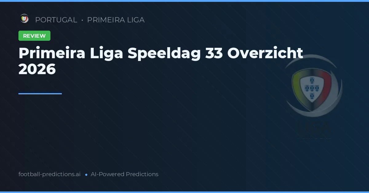 Primeira Liga Speeldag 33 Overzicht 2026