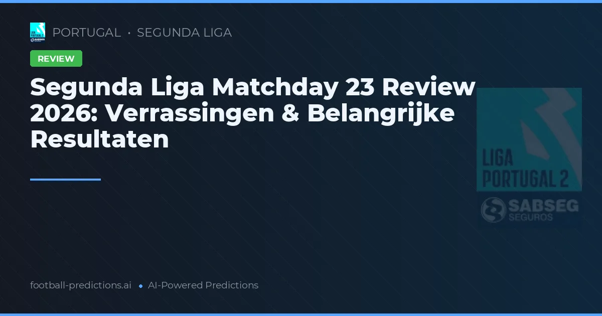 Segunda Liga Matchday 23 Review 2026: Verrassingen & Belangrijke Resultaten
