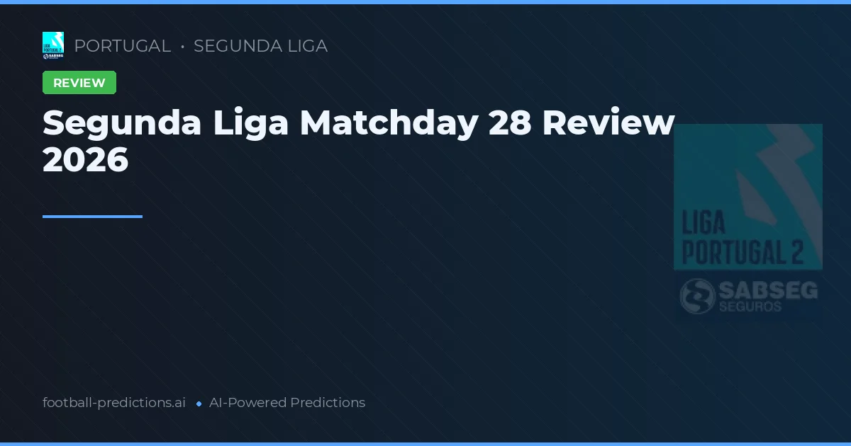 Segunda Liga Matchday 28 Review 2026