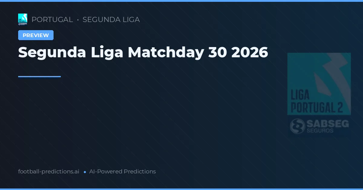 Segunda Liga Matchday 30 2026