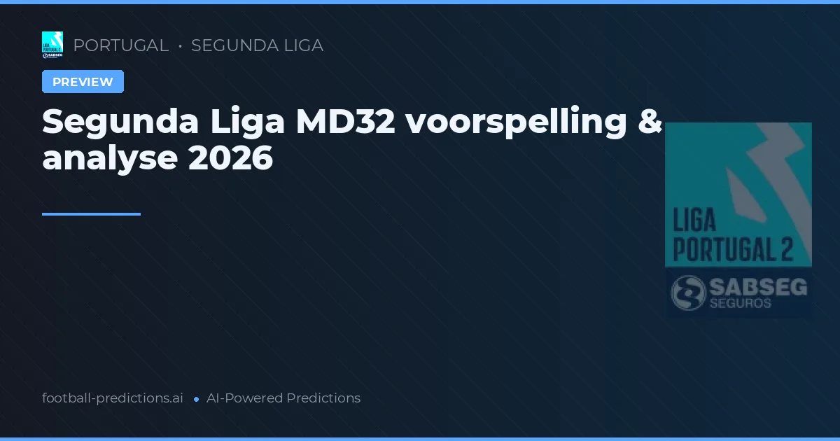 Segunda Liga MD32 voorspelling & analyse 2026