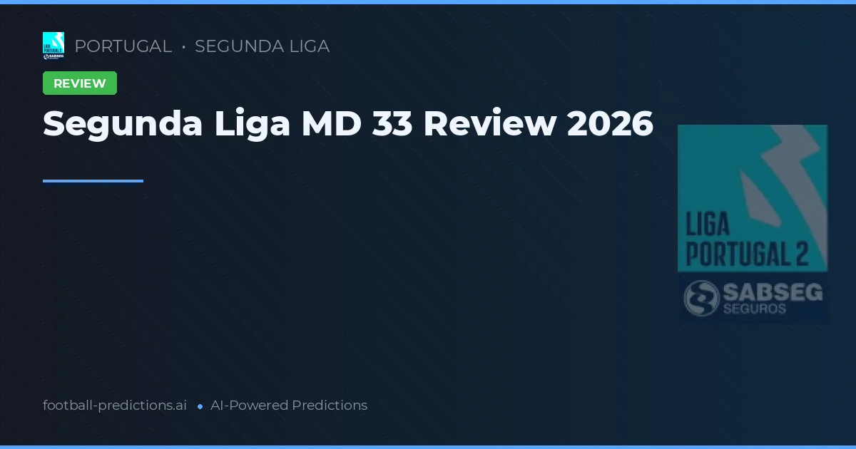 Segunda Liga MD 33 Review 2026