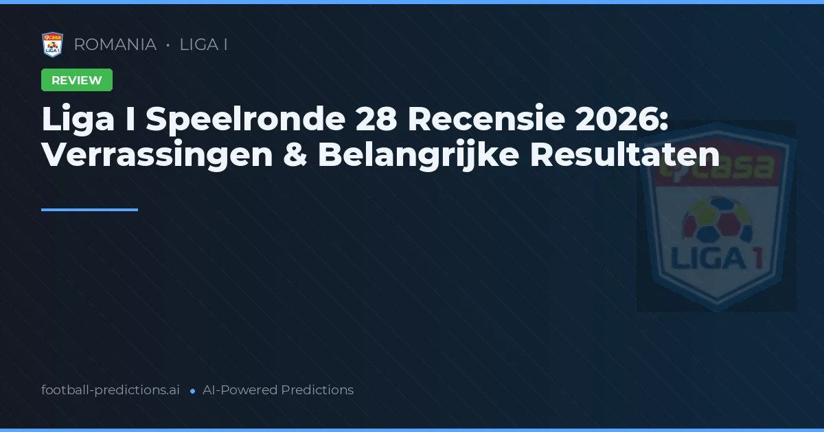 Liga I Speelronde 28 Recensie 2026: Verrassingen & Belangrijke Resultaten