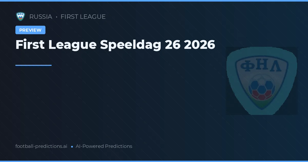 First League Speeldag 26 2026