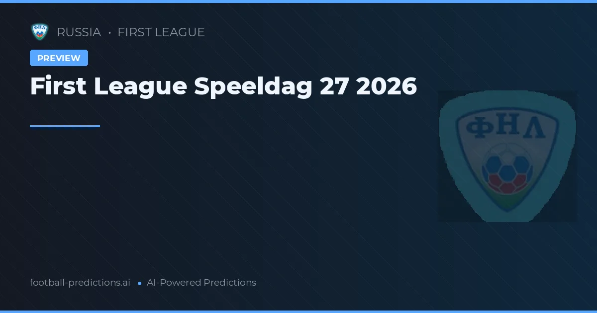 First League Speeldag 27 2026