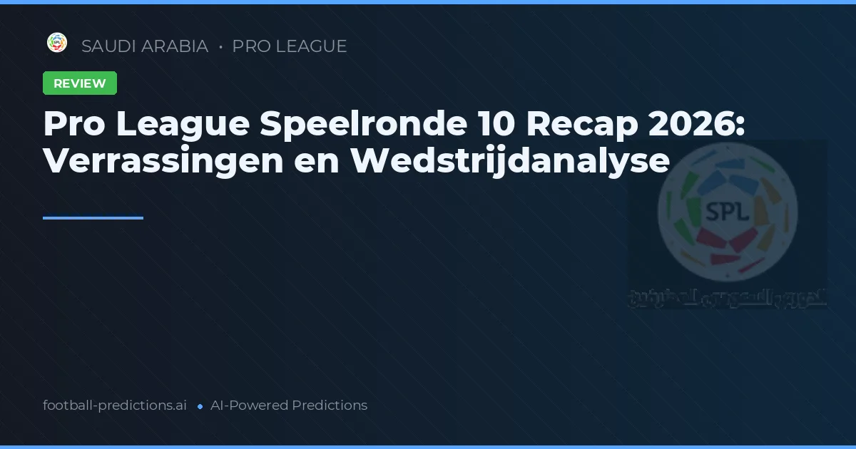 Pro League Speelronde 10 Recap 2026: Verrassingen en Wedstrijdanalyse