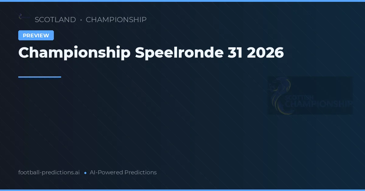 Championship Speelronde 31 2026